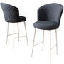 Hanah Home Juego 2 Taburetes de Bar Alte, Antracita y Blanco, 46x102x40 cm